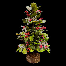 Arbuste végétal baies rouges et cristaux - Christmas time