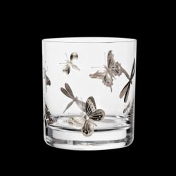 Double old fashionned bugs crystal engraved & platina