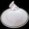 Majolica white rabbit small bread & butter plate