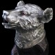 Carafe ours monté tête métal argenté XXème H 23 CM