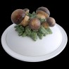 Majolica mushrooms covered soup plate