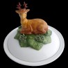 Majolica deer covered soup plate
