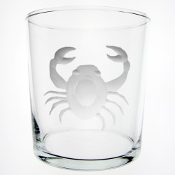 Engraved glass crab