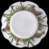 Assiette de table Nymphéa tête oiseaux porcelaine de Limoges Bécasse