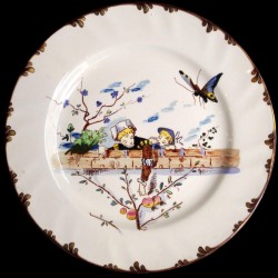 Dessert plate "Le Parisien" 19th century Creil