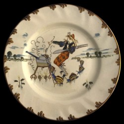Dinner plate "Le Parisien" 19th century Creil