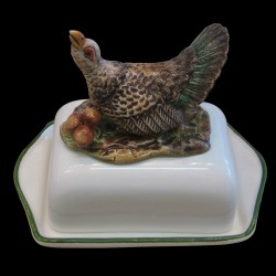 Butter dish with grouse on the top