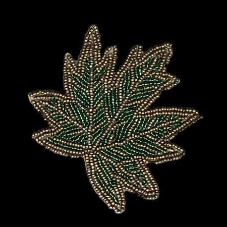 Leaf embroidered coaster