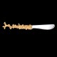 Coral butter knife gilt with fine gold pewter