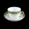 Coffee cup and saucer Herend fish scale rust rococo shape