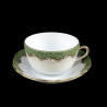 Tea cup and saucer Herend Fish scale rust rococo shape