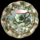 Majolica turquoise breakfast cup and saucer "George Sand"