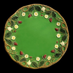 Majolica green desert plate "Georges Sand"