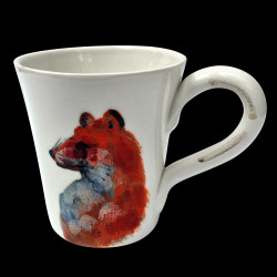 Majolica fox mug