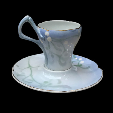 Faience Cup and saucer "Gui" Lachenal