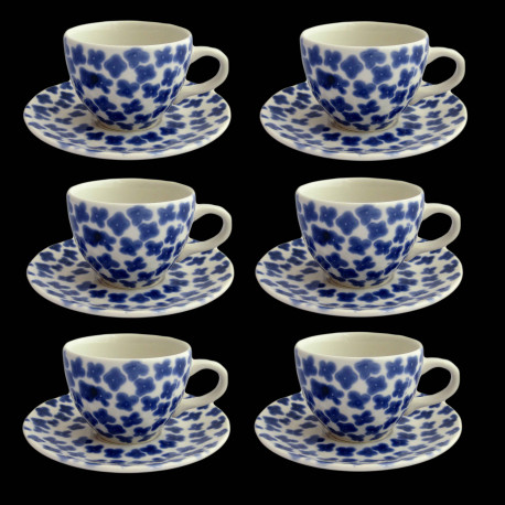 Lot de 6 tasses à thé Bueflowers - Au Bain Marie