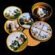 6 assorted tin glass coasters with a tin box "Romantic scenes"