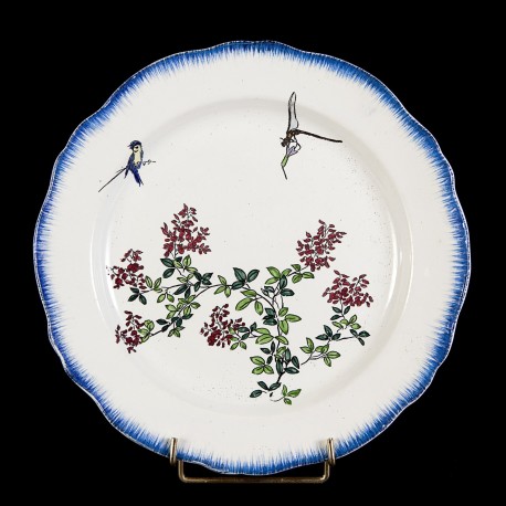Bracquemond Libellule & Blanche fleurie assiette D 25 cm