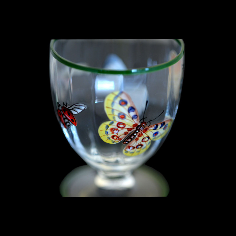 Butterflies red wine Crystal glass - Au Bain Marie