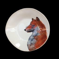 Majolica fox deep plate