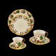 Majolica Ivory and red fruits desert plate "Georges Sand"