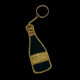 Embroidered velvet Champagne Bottle with chain and ring
