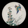 Flying Sparrow & Marguerites plate D 25,5 cm