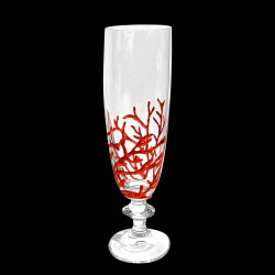 Red coral bush champagne flute