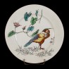 Fawn bird on one foot & Rosebush plate D 25,5 cm