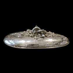 Silverplated metal Fish Platter attributed to Franco Lapini