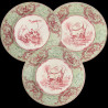 8 Assiettes porcelaine opaque Chinoiseries Creil 1834-1840