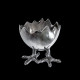 Pewter egg cup with hen's feet